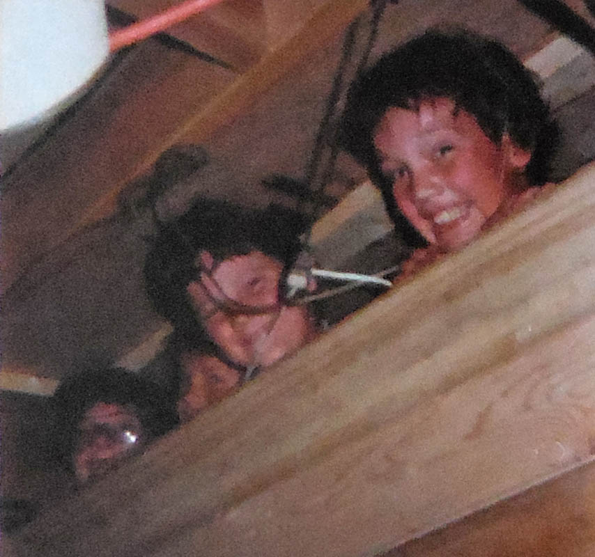 chris sarah steve and noah at cabin