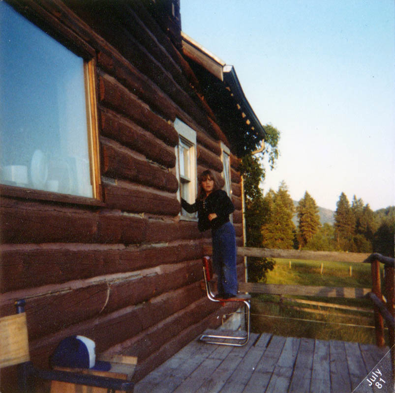 sarah at log house