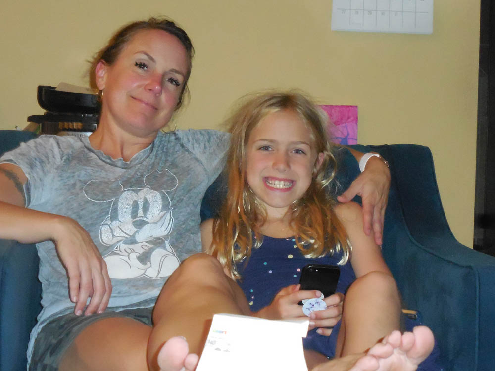 august_sarah and katie at home