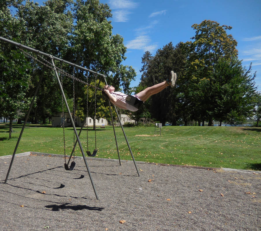 august_mandy swinging at sacajewea park